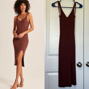 Abercrombie & Fitch V Neck Ribbed Sweater Dress